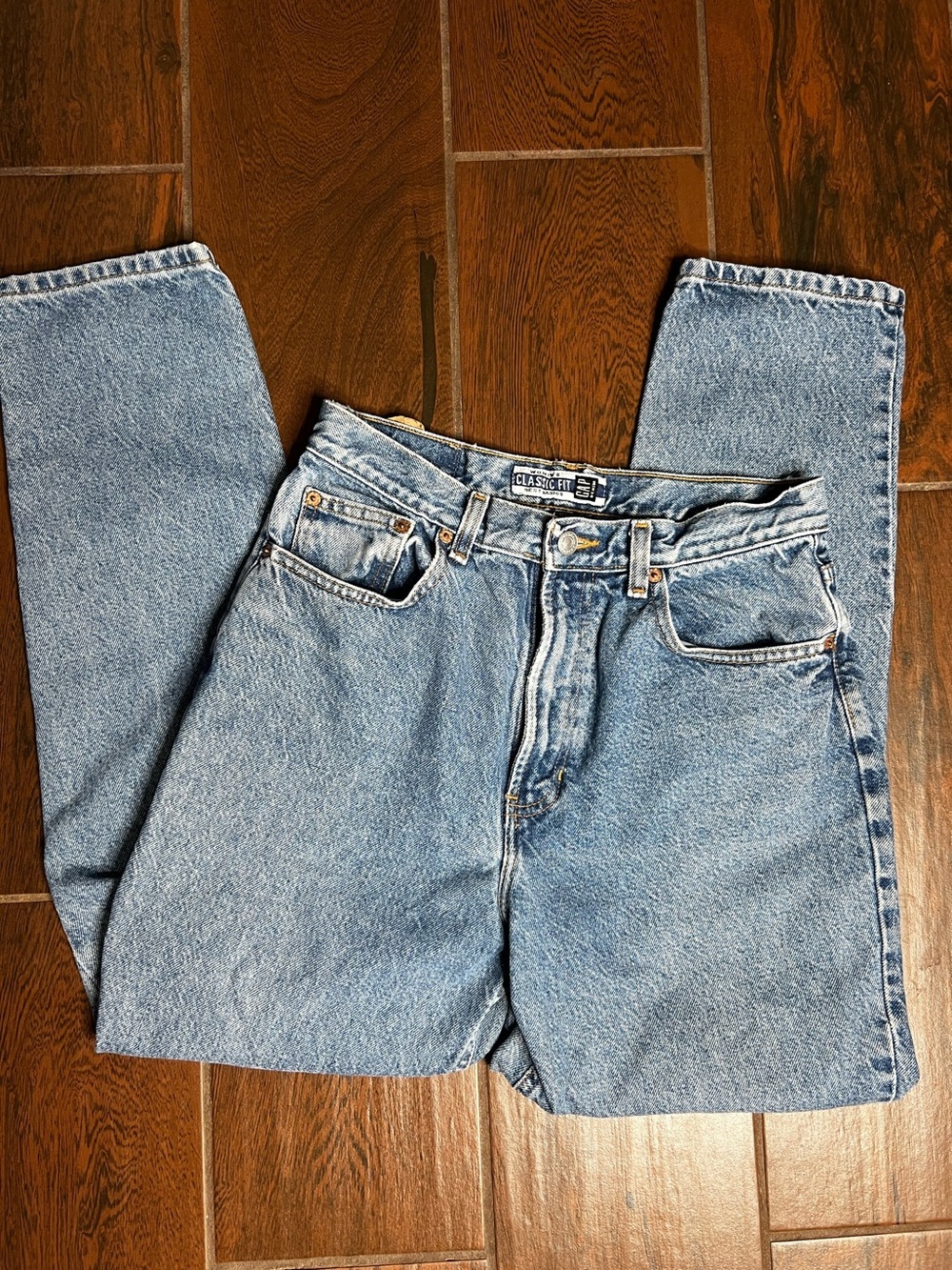 Gap Vintage High Rise Tapered Leg Denim Jeans Medium Wash Classic Fit